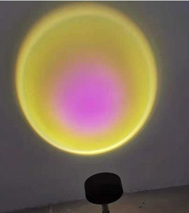 Proyección de escena fotográfica de celebridades con arcoíris y luz de fondo