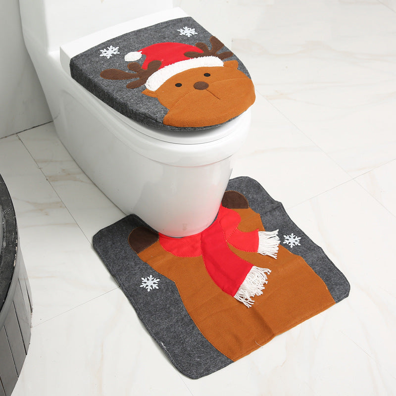 Frohe Weihnachten Badezimmer Vorhang Weihnachtsmann WC-Sitz Weihnachtsdekorationen