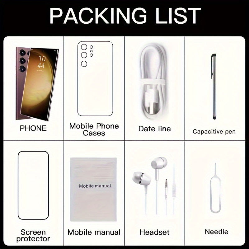 SEREE 5G Mobile Phone Ten Nucleus Android 13 Mobile Phone With Built-inpen, 8GB+ 256GB, 7.3-inch Display, 50MP+13MP Camera, 108 Million HD Rear Cameras 7000mAh Dual SlM Complete Accessories