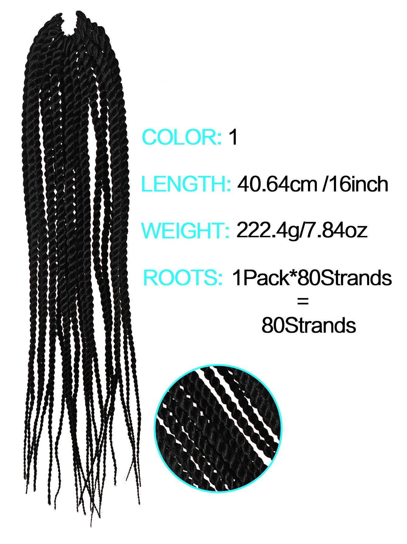 4X EZ SENEGALESE BRAID Trenza de ganchillo larga sintética Peinado negro burdeos marrón Caja de trenza de ganchillo para mujeres - 16 pulgadas