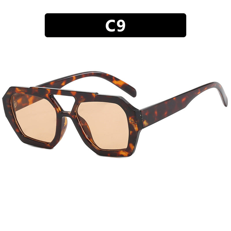 Ins Big Frame Leopard Sonnenbrille Sommer Sonnenschirm Strand Urlaub Brille