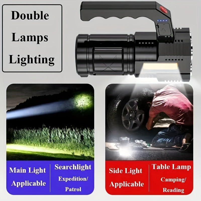 LED Flashlight Camping Ultra Bright Torch Flightlight USB Rechargeable High Power Led Flashlights Quad-core Powerful Flashlight