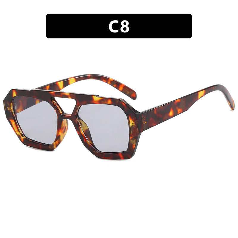 Ins Big Frame Leopard Sonnenbrille Sommer Sonnenschirm Strand Urlaub Brille