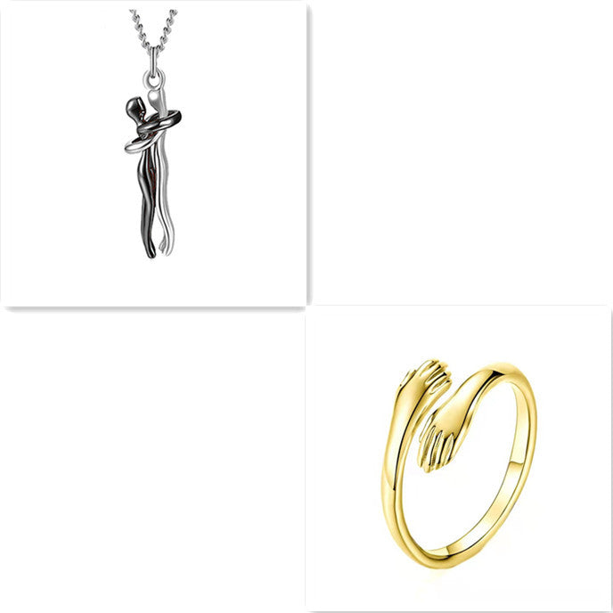 Liebe Umarmung Halskette Unisex Männer Frauen Paar Schmuck einfaches Temperament Schlüsselbein Kette Valentinstag Liebhaber Geschenk 