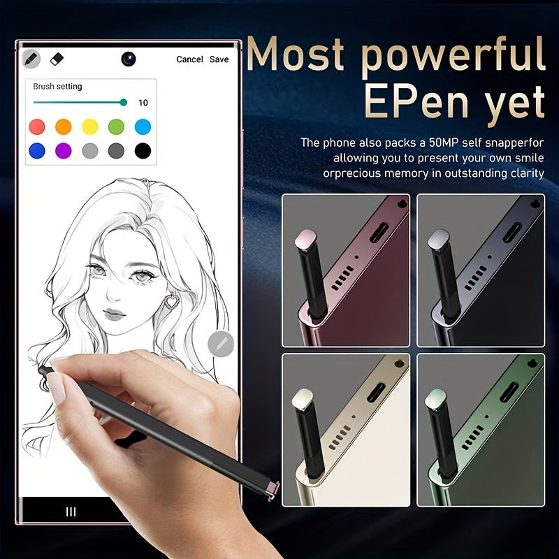 SEREE 5G Mobile Phone Ten Nucleus Android 13 Mobile Phone With Built-inpen, 8GB+ 256GB, 7.3-inch Display, 50MP+13MP Camera, 108 Million HD Rear Cameras 7000mAh Dual SlM Complete Accessories