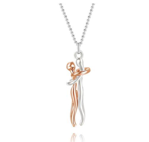 Liebe Umarmung Halskette Unisex Männer Frauen Paar Schmuck einfaches Temperament Schlüsselbein Kette Valentinstag Liebhaber Geschenk 