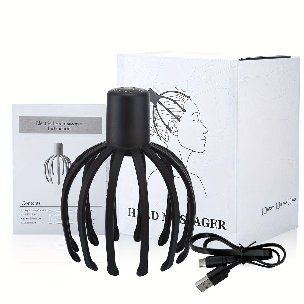 Electric Octopus Claw Shaped Scalp Massager, Portable USB Rechargeable Handheld Massager For Head Body Relaxing
