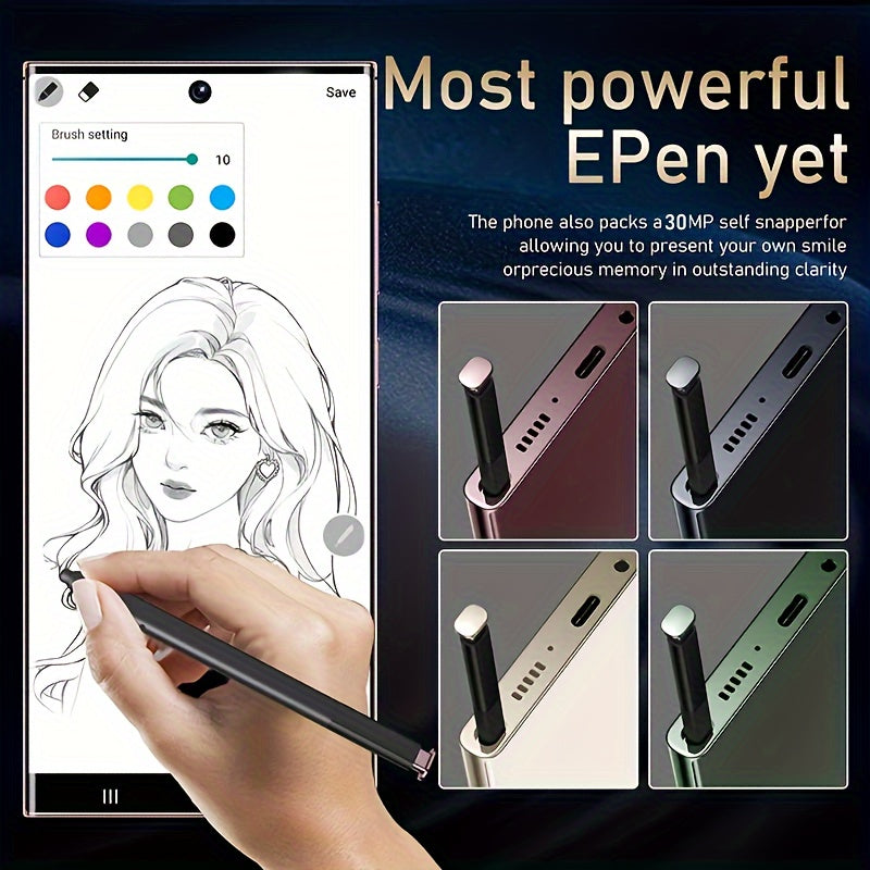 SEREE 5G Mobile Phone Ten Nucleus Android 13 Mobile Phone With Built-inpen, 8GB+ 256GB, 7.3-inch Display, 50MP+13MP Camera, 108 Million HD Rear Cameras 7000mAh Dual SlM Complete Accessories