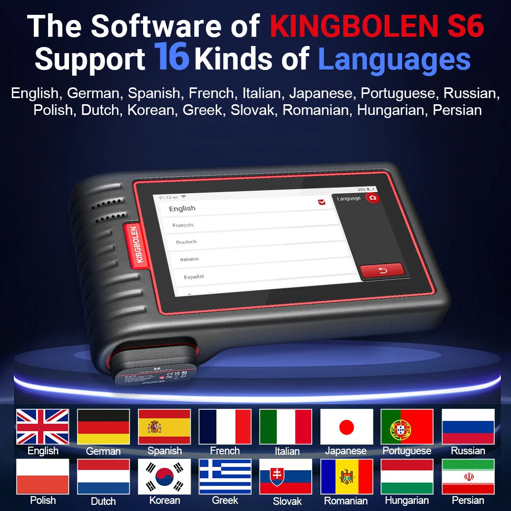 Kingbolen S6 OBD2 Scanner, Bluetooth All System Code Reader Car Diagnostic Tool,Auto-VIN 28+ Maintenance SAS/BMS/TPMS Scan Tool