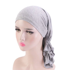 Bufanda de algodón de bambú musulmana preatada, gorros para quimioterapia, accesorios para el cabello para mujeres, pañuelos para el cáncer, pañuelo para la cabeza, sombrero pirata, tocado