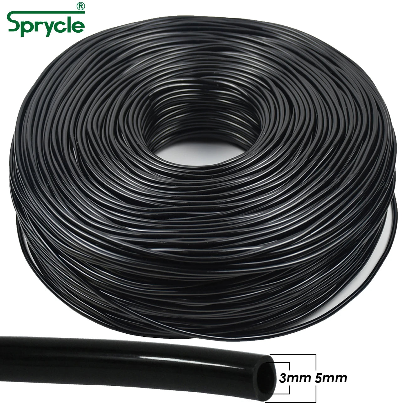 SPRYCLE 5M-140M Garten 3/5mm PVC-Schlauch Mikro-Tropfbewässerungssystem mit 2-Wege-Anschluss 1/8 Zoll Schlauch Rohr Pfeiltropfer Gewächshaus