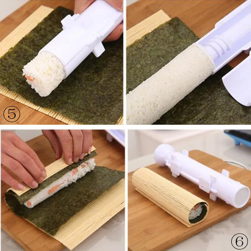 Quick Sushi Maker Japanese Roller Rice Mold Bazooka Vegetable Meat Rolling DIY Sushi Making Machine Home Kitchen Gadgets Tools