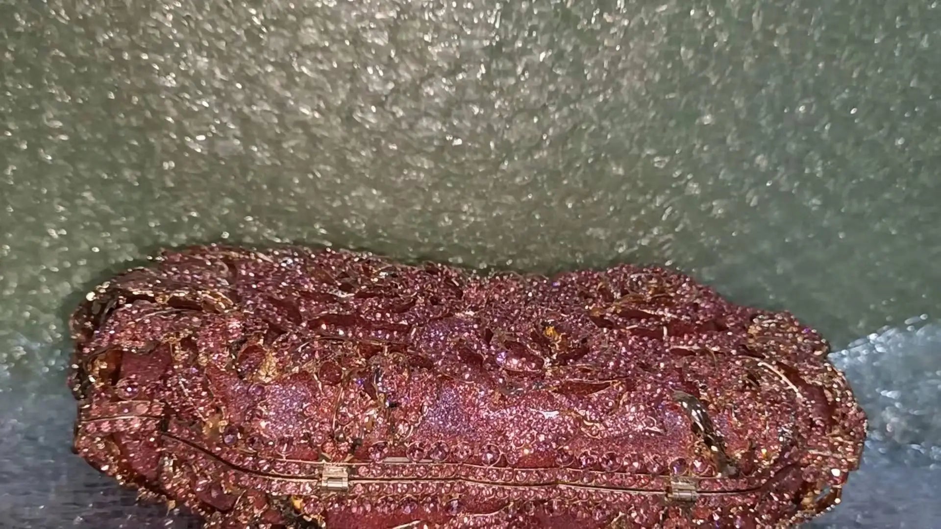 XIYUAN Bolsos de mano con forma de rosa floreciente para mujer, de cristal, para boda, novia, cena formal, banquete, bolsos de mano con diamantes, bolsos de noche para fiesta