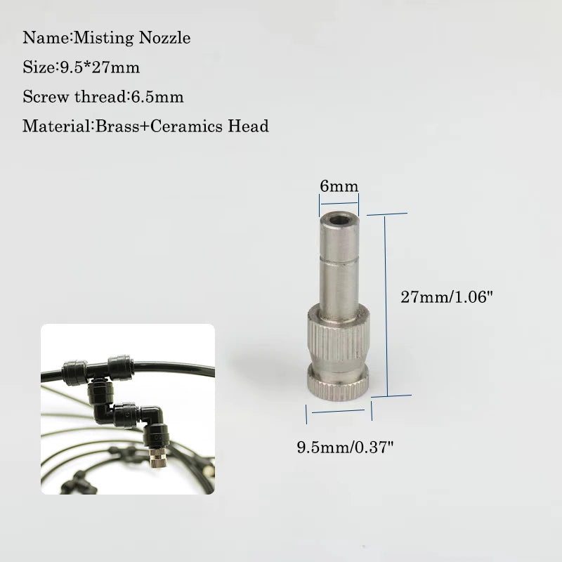 Boquilla de enfriamiento por nebulización para acuarios, accesorios de pulverización humidificadora, aspersor de tanque de selva tropical, terrario, nebulizador, sistema de enfriamiento por nebulización