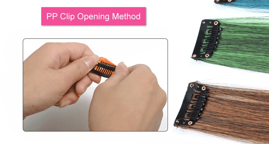 Synthetic Clip In One Pieces Raiinbow Hair Extensions  Straight Synthetic Hair Pieces 18" Long  Ombre Hair Pink Purple Red Blue