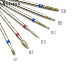 HYTOOS 11 Type Diamond Nail Drill Bit 3/32" Rotary Burr Manicure Cutters Electric Drill Accessories Nail Mills Tool