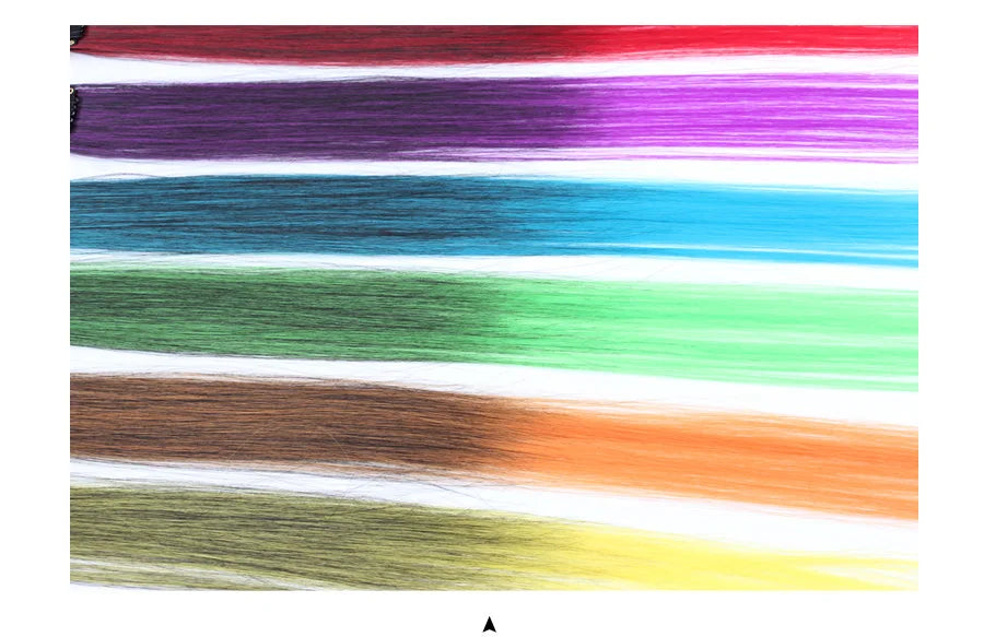 Synthetic Clip In One Pieces Raiinbow Hair Extensions  Straight Synthetic Hair Pieces 18" Long  Ombre Hair Pink Purple Red Blue