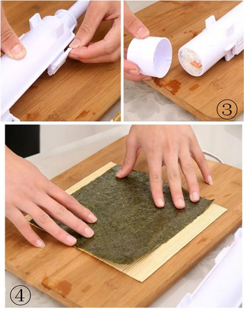 Quick Sushi Maker Japanese Roller Rice Mold Bazooka Vegetable Meat Rolling DIY Sushi Making Machine Home Kitchen Gadgets Tools