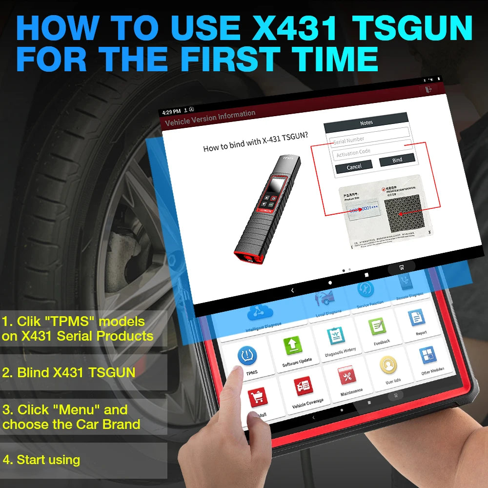 2025 LAUNCH X431 I-TPMS Car Tire Pressure Diagnostic Tool Relearn Active Program 315/433Mhz Sensor for Android /X431 V pk TSGUN