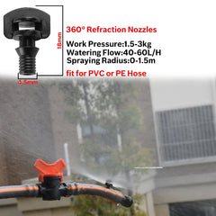 50 boquillas refractarias con rosca macho de púas de 360 ​​grados para riego agrícola y de jardín, pulverizador atomizado refractario