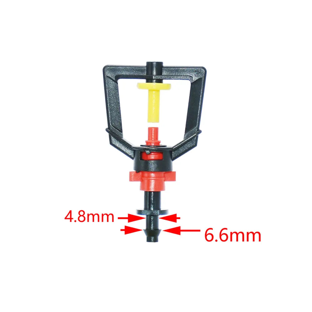 5 aspersores giratorios de 360 ​​grados con microboquilla de refracción para jardín, sistema de riego por goteo, humidificador colgante