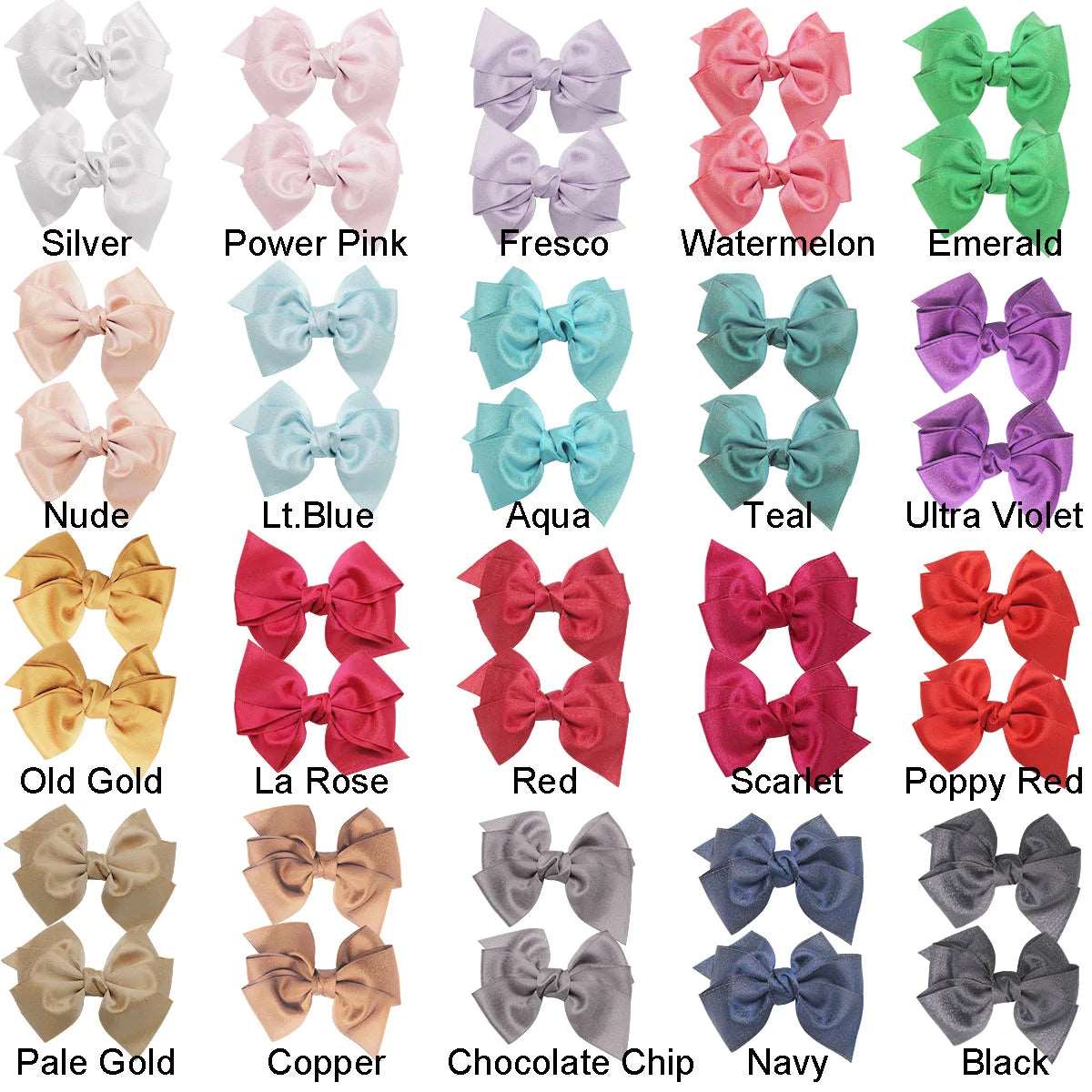 30 Pieces 4.5 Inch Hair Bows Clips Chiffon Ribbon Boutique Pigtail Hair Bow Alligator Clips For Girls Toddlers Kids