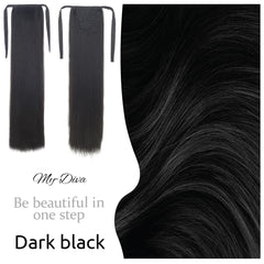 Kunsthaar, 22 Zoll lang, glatt, hitzebeständig, glattes Haar mit Pferdeschwanz, Kunsthaar, Chip-in, natürliches Haarteil, Kopfbedeckung