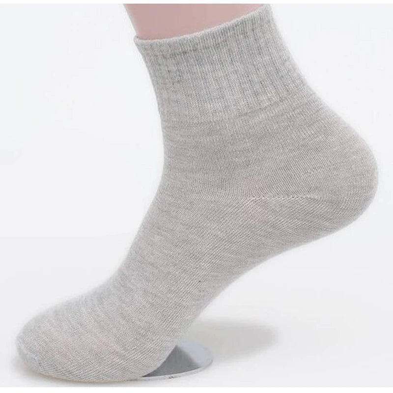 10Pcs/5Pair Unisex Socks Women Men Black White Gray Ankle Socks Female Male Solid Color Socks High Quality Cotton Short Socks