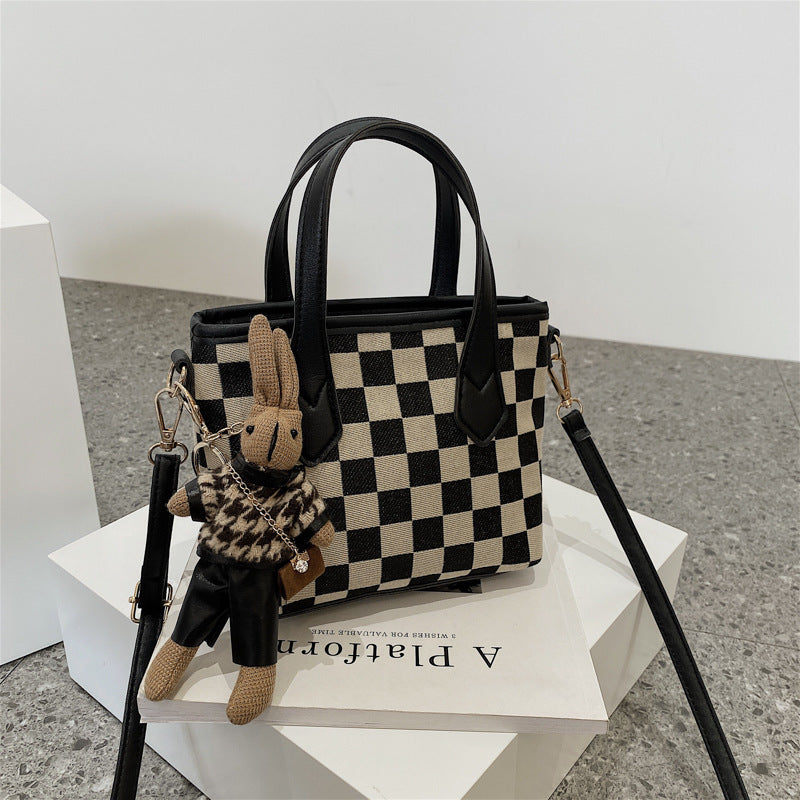All-match Houndstooth Shoulder Portable Messenger Bag