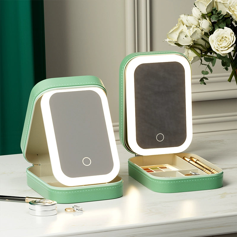 Carrying Foldable Storage Box Integrated Dormitory Makeup Mirror