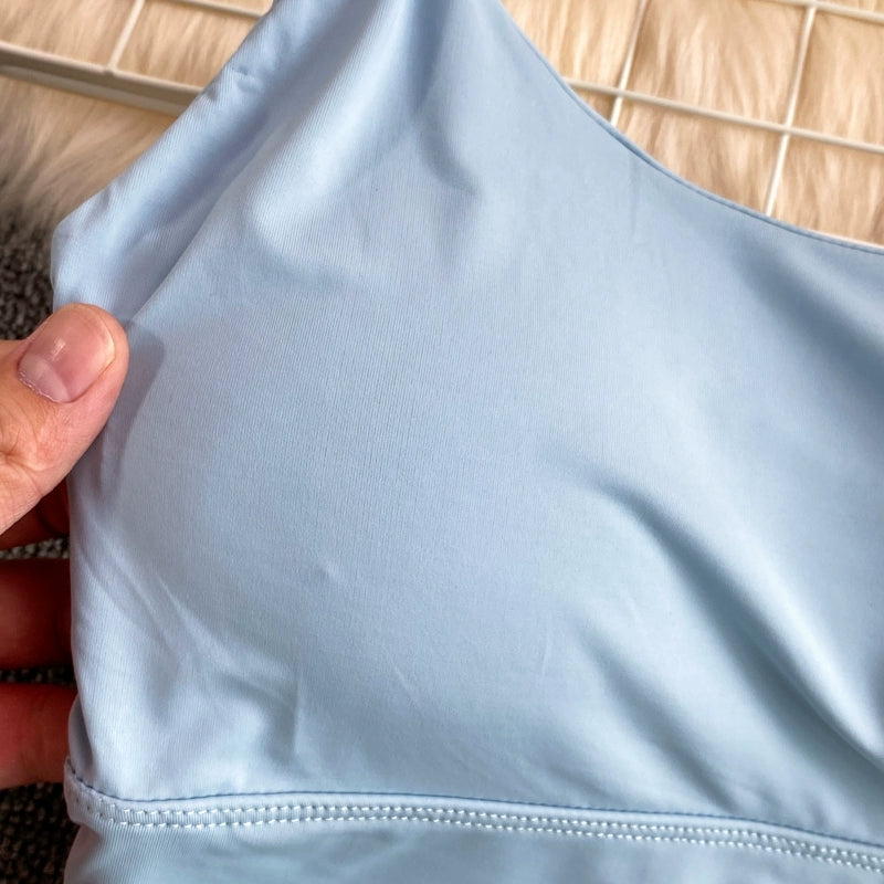 Women Crop Tops Sexy Solid Color Camisole Ice Silk Tube Top Seamless Sports Tank Top Wireless Underwear Padded Bra Bralette Vest