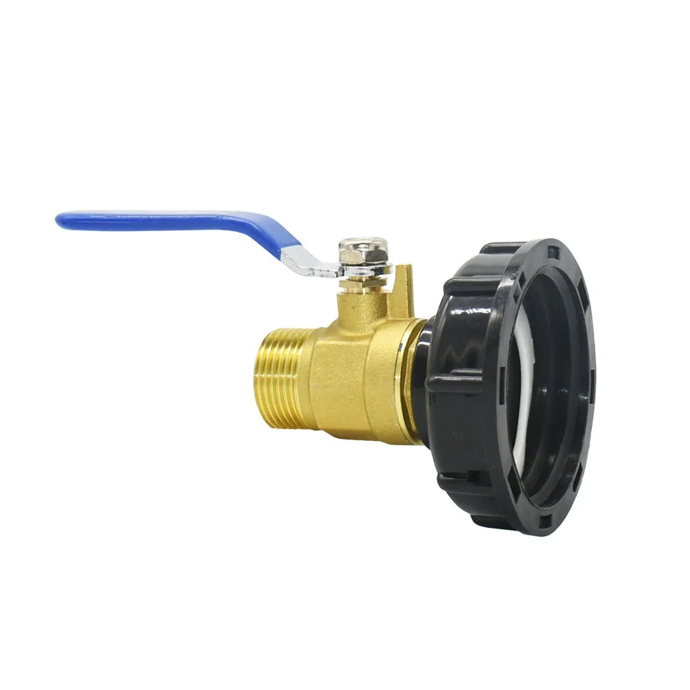 Adaptador de grifo para tanque IBC con rosca S60 x 1/2 3/4 de 1 pulgada, conexión rápida para manguera de jardín, válvula de tanque de aleación