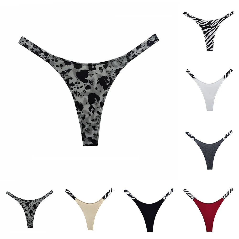 Women Sexy Thongs High Cut T-back G-string Low Rise Bikini Lingerie Breath Elasticity Bottom Underwear Seduction Erotic Panties