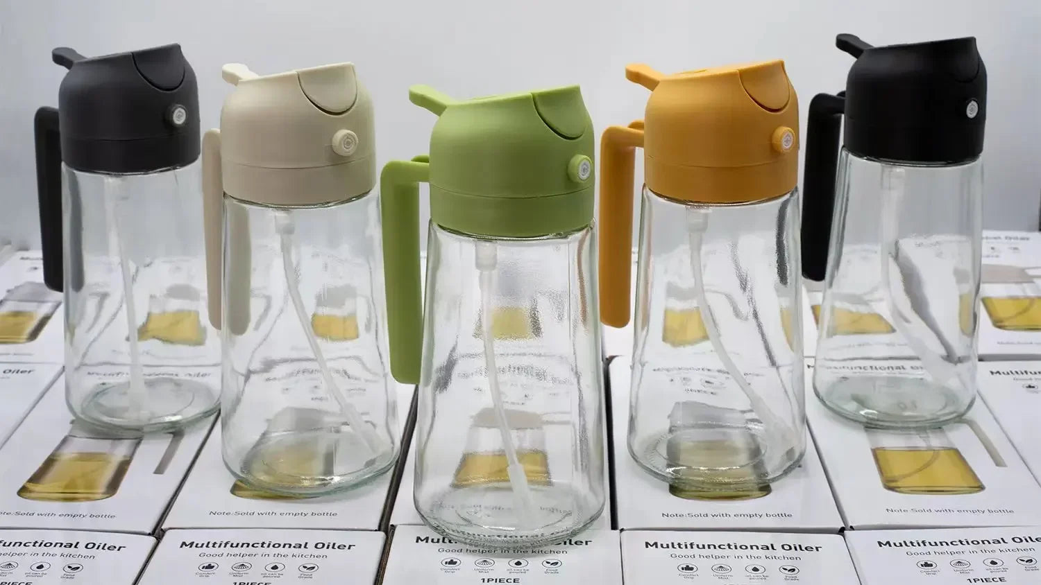 2in1 500ml Glass Oil Sprayer Oil Spray Bottle Oil Tank BBQ Kitchen Baking BBQ Picnic Kitchen Tools for Businesses