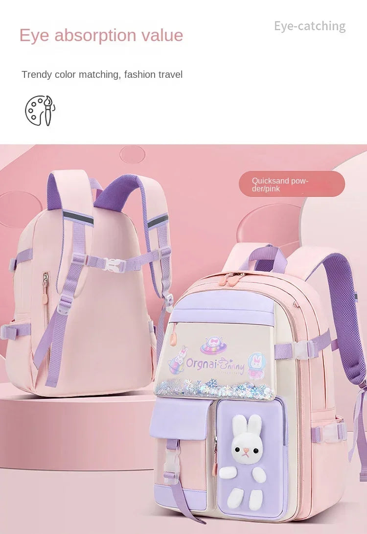 Backpack New Girl Primary School Student Bag Cute Cartoon Kid Junior High School Shoulder Bag Waterproof Children Schoolbag