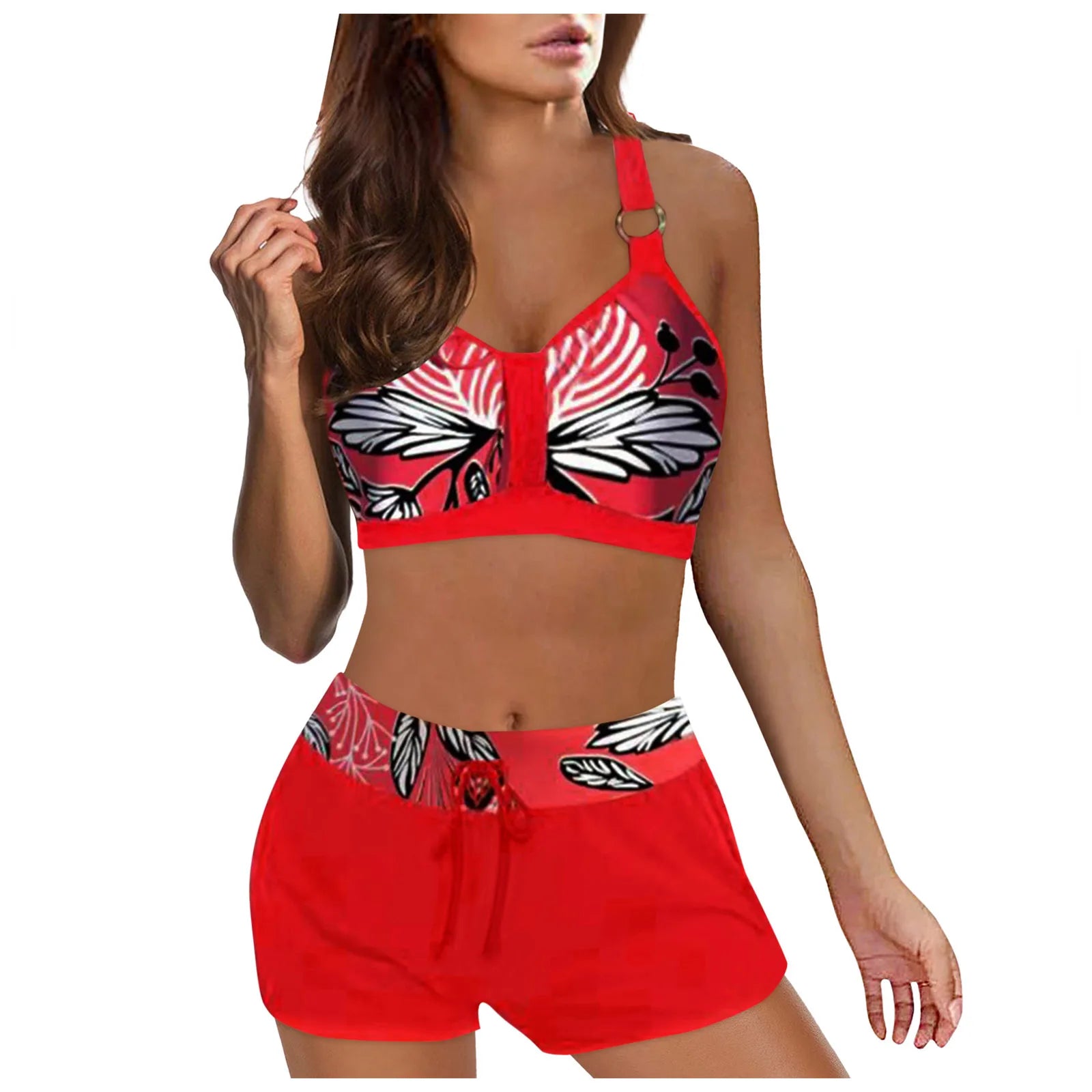 High Waisted Sexy Bikinis Sets For Womens Color Block Push Up 2 Piece Swimsuits Brazilian Beach Bathing Suit Oversized M-Xxl