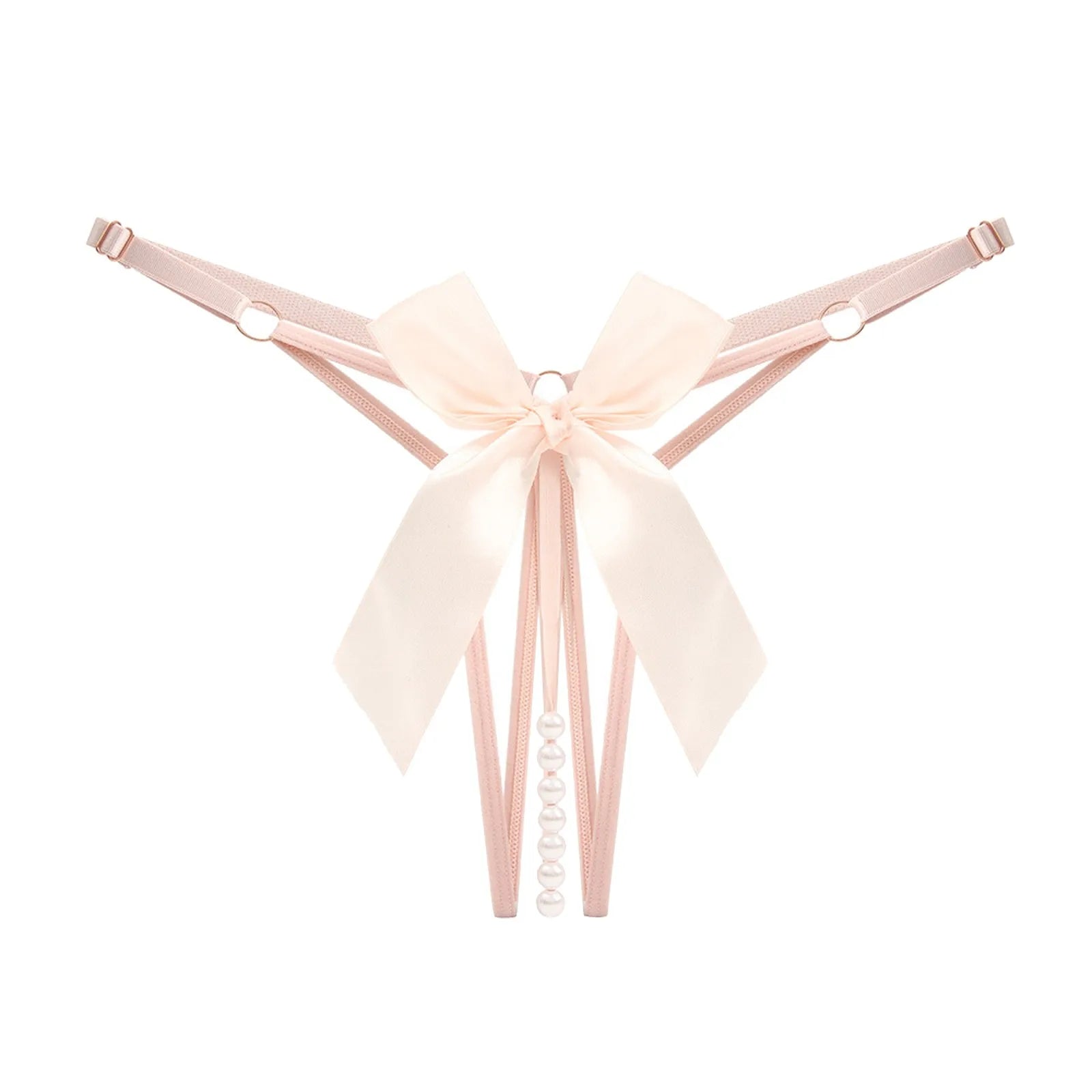 Ladies Crotch Opening Sexy Panties Strappy Bowknot Beading Underwear Women Pearl Hollow Out Thongs Bandage Sexy Lingerie трусы