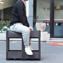 Cama de jardín Balcón Caja de plantación de vegetales grande Maceta de cultivo de flores cuadrada reutilizable ensamblada Equipo de plantación de patio de casa