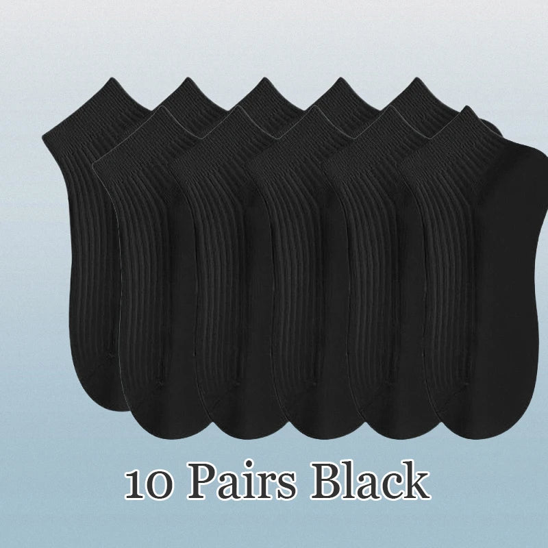 5/10 Pairs High Quality 100% Cotton Men Women Ankle Short Socks Fashion Invisible Sport Sweat-absorbing Girls Low Cut Boat Socks