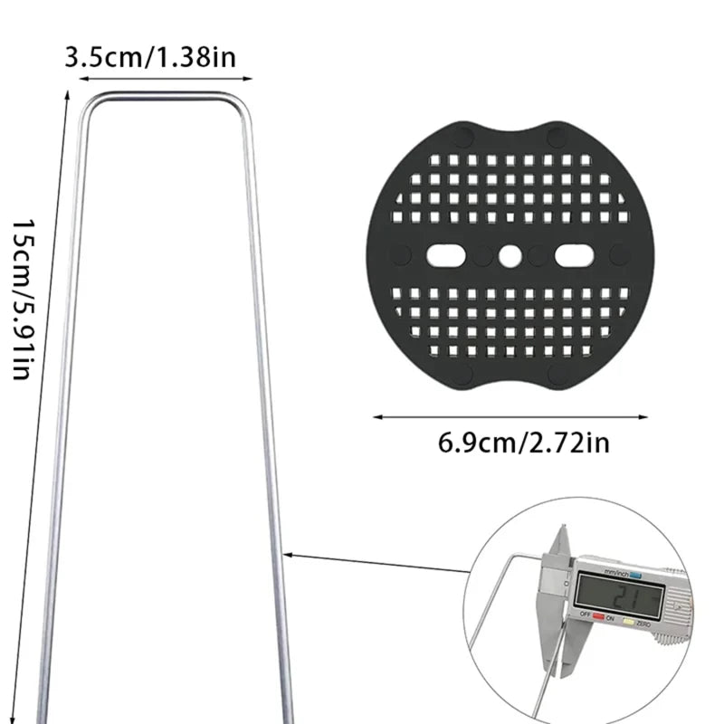 40 piezas/paquete de clavijas de jardín de metal plateado en forma de U, grapas para jardín, clavos para el suelo, clavijas fijas para jardinería, herramientas de fijación, clavijas de película