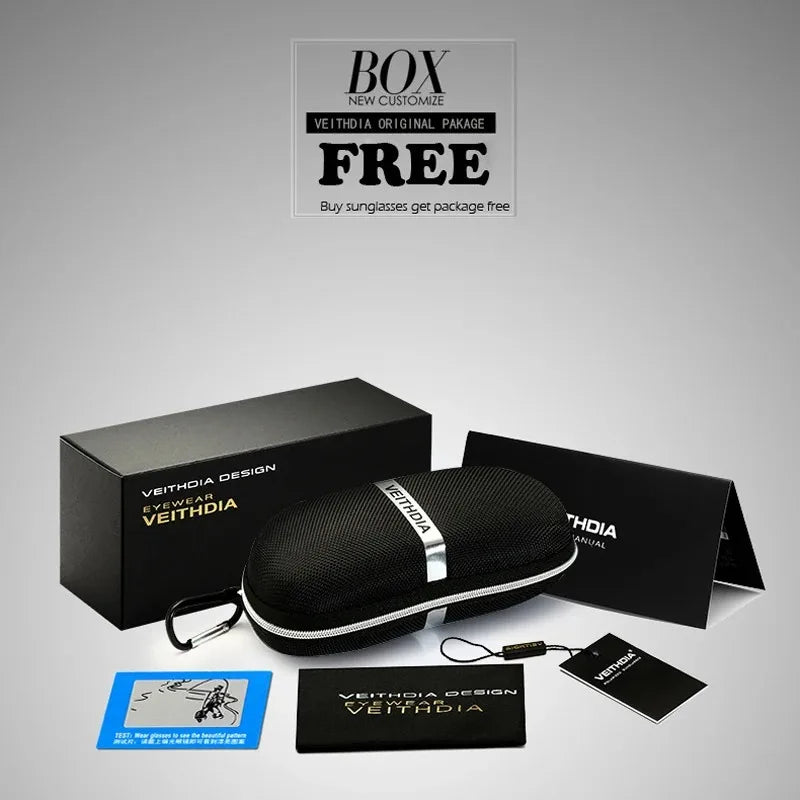 VEITHDIA Men Sunglasses Fashion Round Unisex Sun Glasses Polarized Coating Mirror Sports Driving Male Eyewear For Women 6358