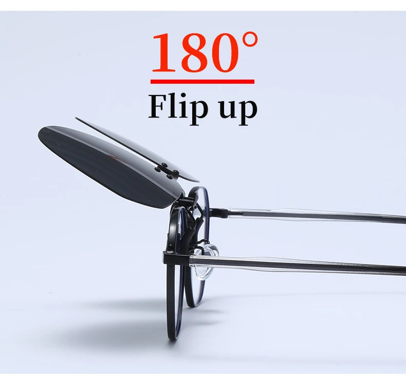 DOHOHDO New Men Women Clip On Sunglasses Polarizing UV400 Protention Vintage Clip Polarized Glasses Night Vision Driving Goggles