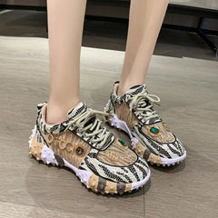 Zapatos para mujer 2024, nuevas zapatillas de deporte con diamantes de imitación para mujer, transpirables, de lujo, informales, con suela gruesa, calzado deportivo para papá, zapatos para mujer