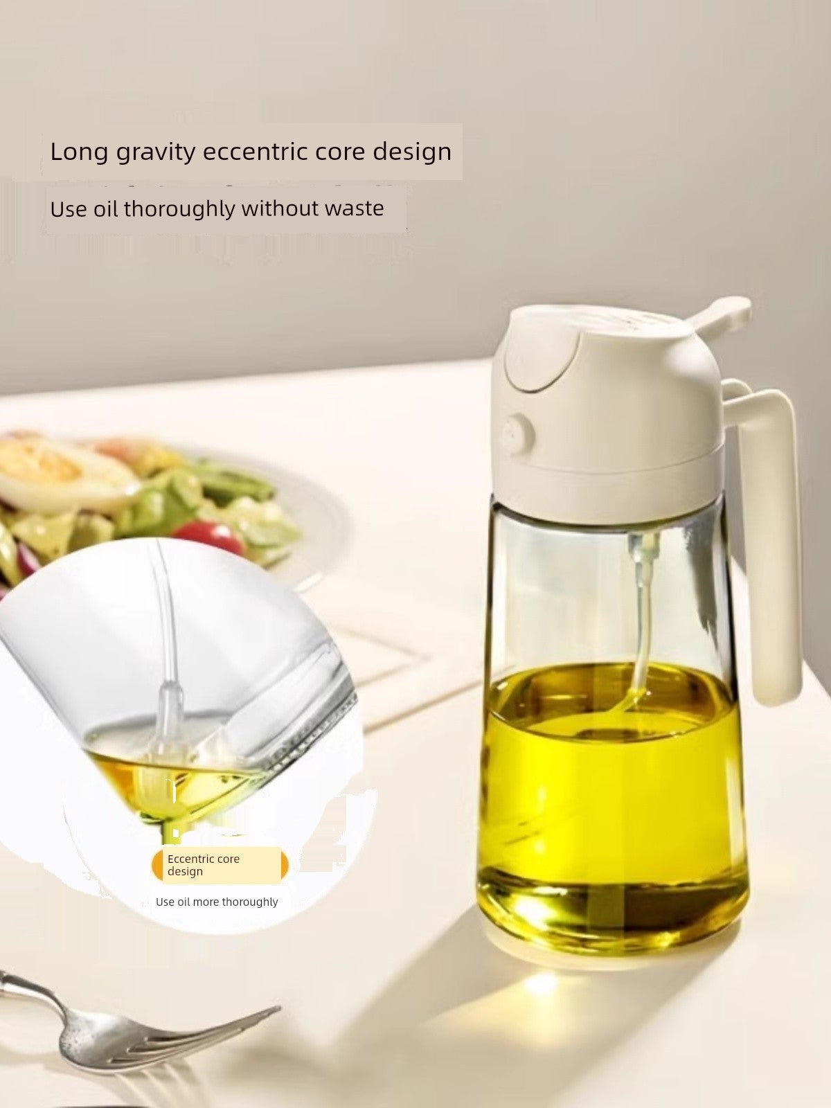 Glass Spray Oil Bottle Jar Spray Dual-Use Air Fryer Kitchen For Home Spray Oil Dispenser Oil Tank Seasoning Edible