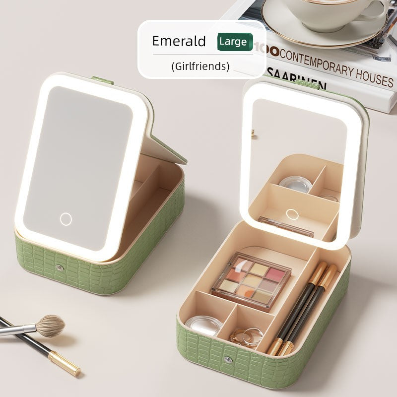 Carrying Foldable Storage Box Integrated Dormitory Makeup Mirror