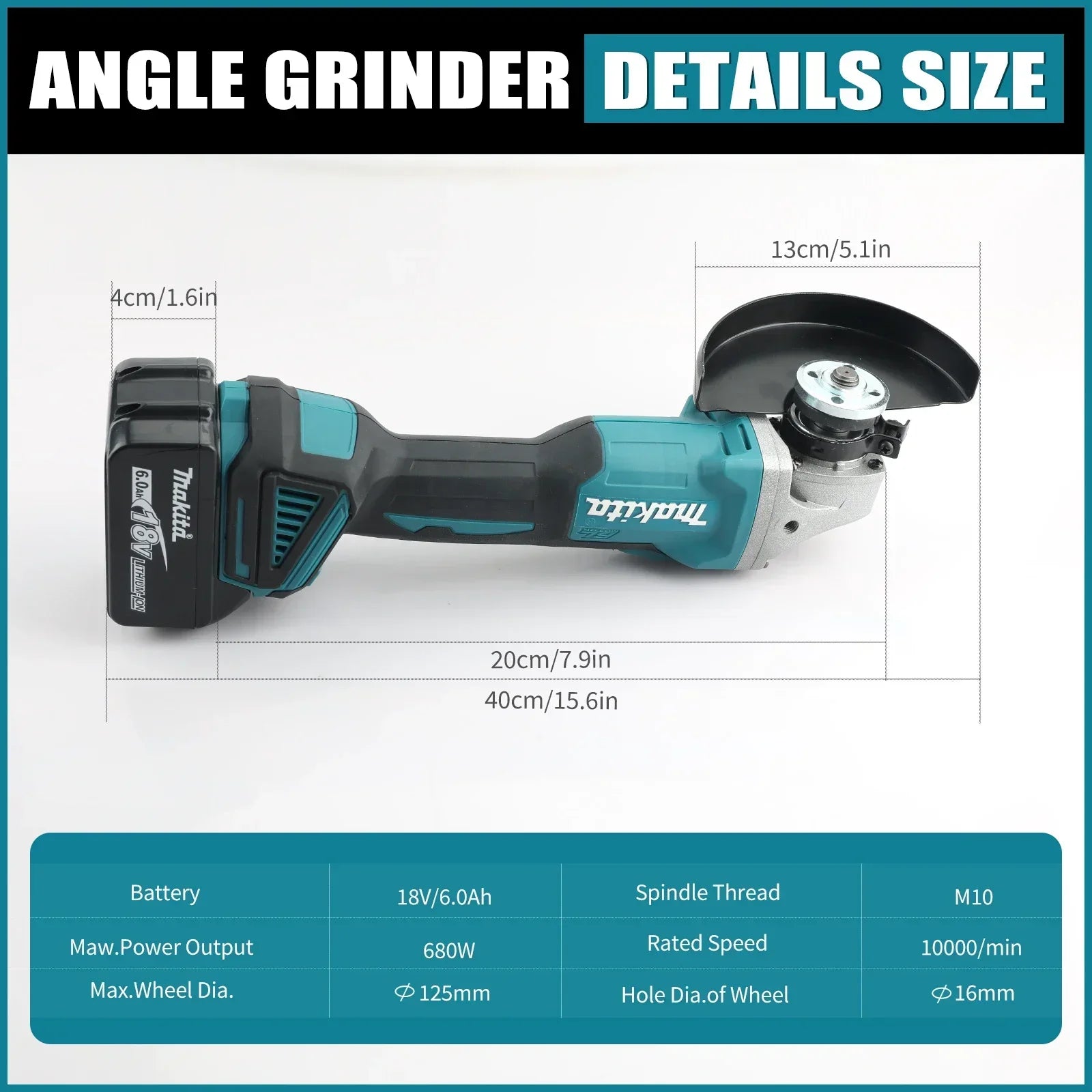 New Makita electric DGA404 Brushless Angle Grinder Polishing Cutting Machine Cordless Angle Grinder Tool For Makita 18V Battery
