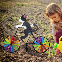 Tier Fahrrad Wind Spinner Katze Welpen Windmühle Outdoor Garten Dekoration Windrad Haus Hof Kunst Dekoration Geschenk