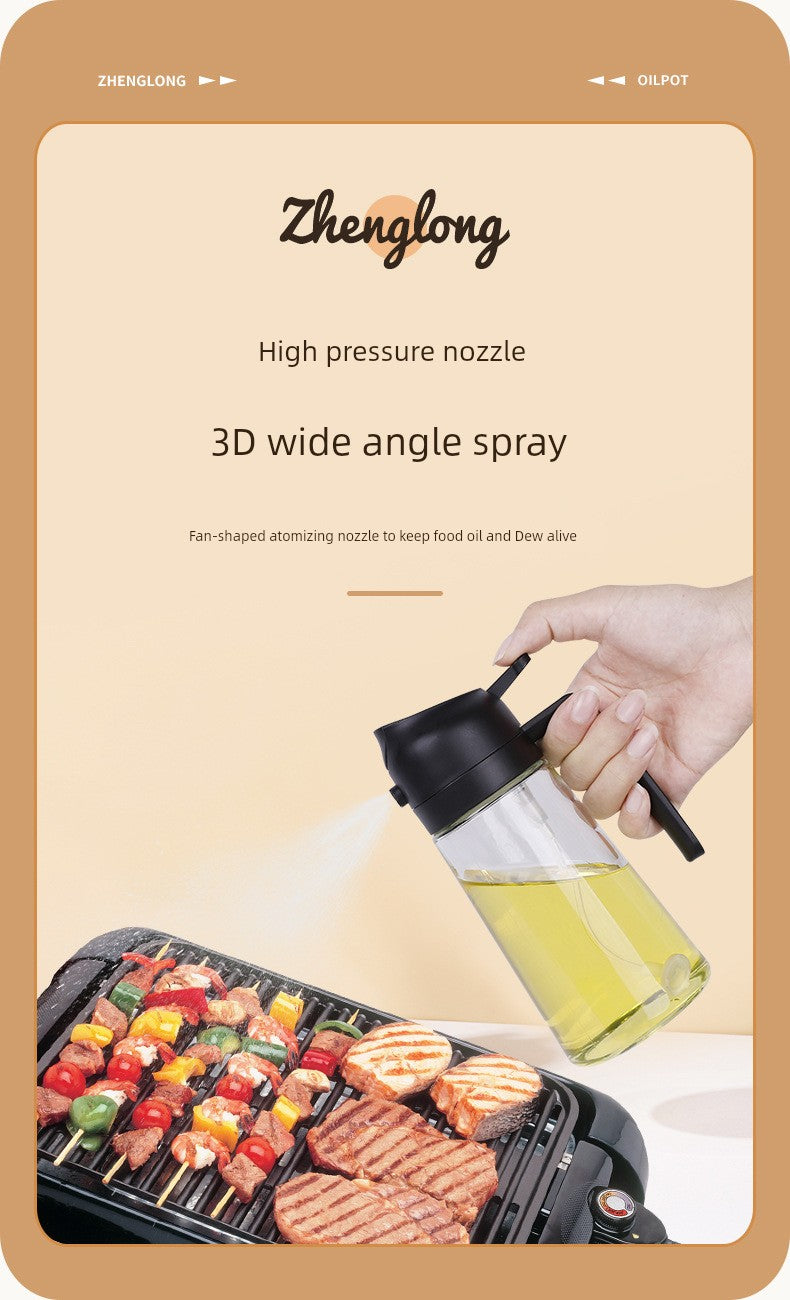Glass Spray Oil Bottle Jar Spray Dual-Use Air Fryer Kitchen For Home Spray Oil Dispenser Oil Tank Seasoning Pour Oil