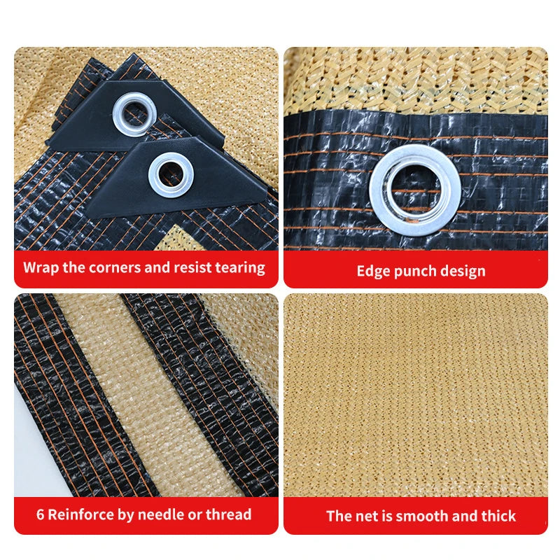 Red de sombrilla beige, tela de sombreado anti-UV, cubierta de invernadero para plantas de jardín, balcón, patio, piscina al aire libre, toldo