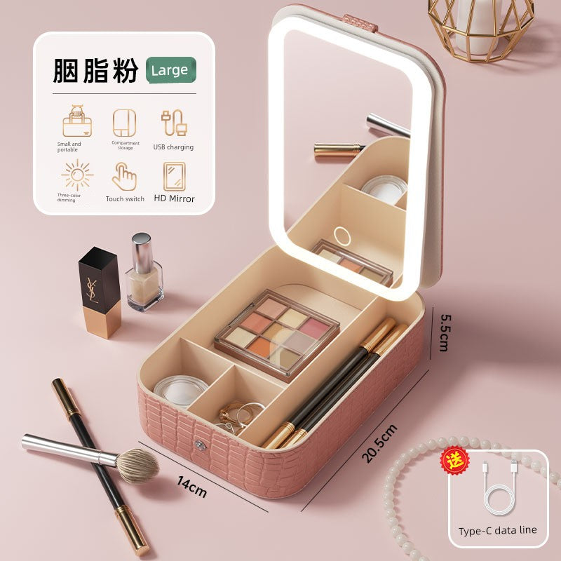 Carrying Foldable Storage Box Integrated Dormitory Makeup Mirror